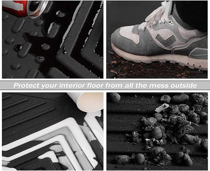 Camry Floor Mats Compatible with 2018-2025 Toyota Camry FWD Models, Non Hybrid or AWD Models，All Weather 3D Tech Waterproof Durable Anti-Slip TPE Floor Liners 1st ＆ 2nd Row Custom-fit Set Accessories