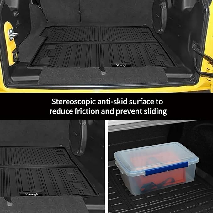 Custom for 2018-2025 2026 Jeep Wrangler JL 4 Door Accessories Cargo Mats Trunk Liner All Weather TPE Protection Mat (Not fit 4XE Or JK)