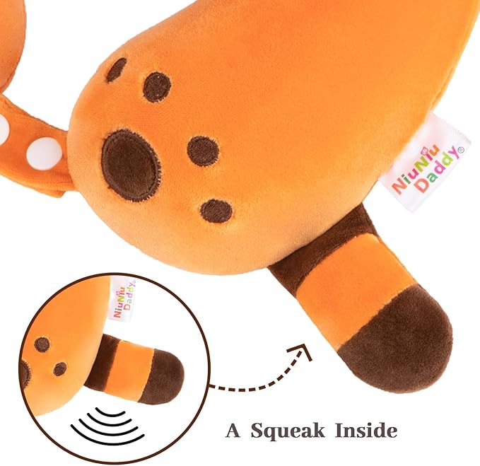 Niuniu Daddy Red Panda Kids Neck Travel Pillow for Traveling, Portable Memory Foam Neck Supportive Cervical Pillow for Long Flights Airplane, Car Headrest Sleeping for 3-8 Y/O Boys Girls Toddler
