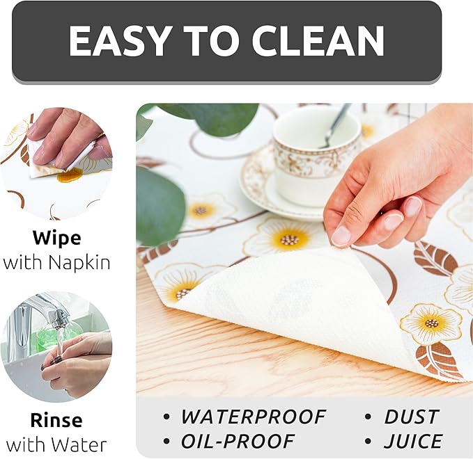 RAY STAR 18X96 Inch Shelf Liner for Kitchen Cabinets, Non-Adhesive Cabinet Liner Washable, PVC Drawer Liner for Dresser Non-Slip Bathroom (Yellow Flower)(5 Roll)