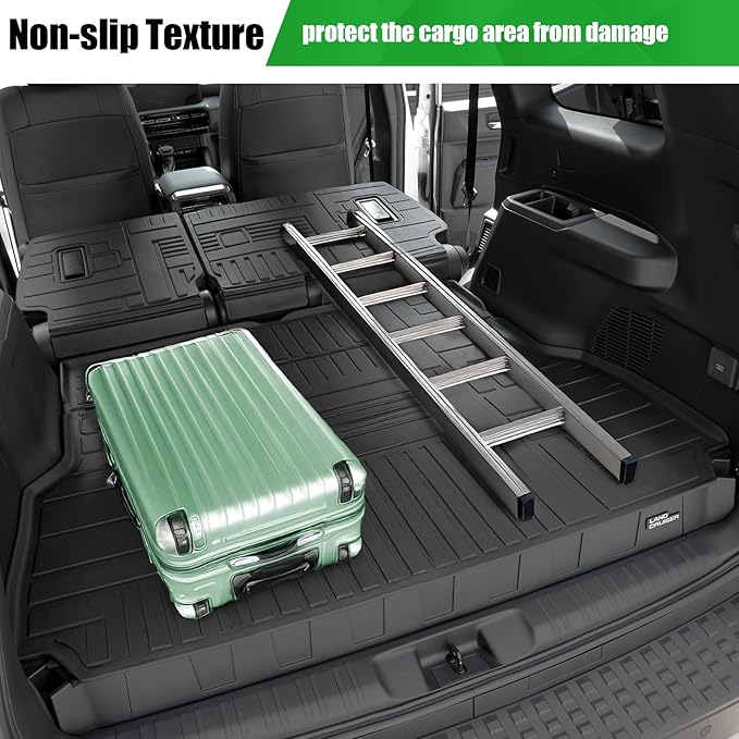Floor Mats & Cargo Mat for 2024 2025 2026 Toyota Land Cruiser 5-seat, Including Backrest Mat, 4 Door Sill Protector, All Weather TPE Trunk Liner Seat Back Covers Accessories