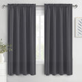 DWCN Blackout Curtains for Bedroom 72 Inch Length 2 Panels Set, Solid Thermal Insulated Energy Saving Rod Pocket Window Treatment Curtains Blackout Drapes (W42 x L72 Inch, Dark Grey)