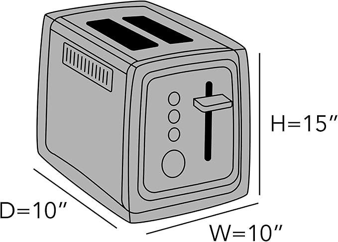 Covermates Keepsakes Toaster Cover - Dust Protection - Stain Resistant - Washable Appliance Cover, Slate