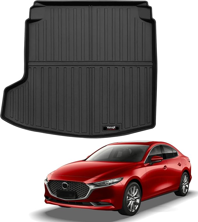 Custom for 2019-2025 2026 Mazda 3 Sedan Cargo Mats Trunk Liner All Weather TPE Protection Mat Accessories (Only for Sedan，Not for Hatchback)