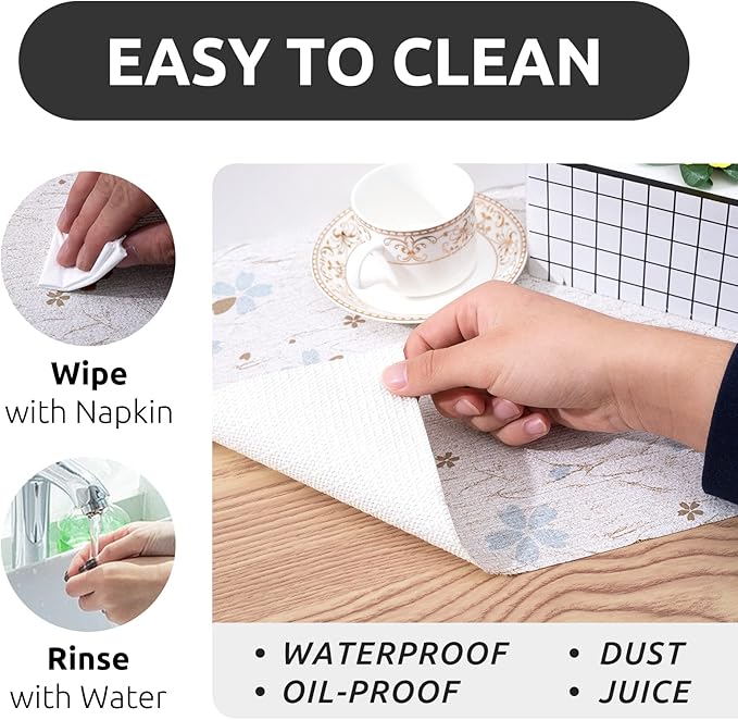 RAY STAR 12X120 Inch Shelf Liner for Kitchen Cabinets, Non-Adhesive Cabinet Liner Washable, PVC Drawer Liner for Dresser Non-Slip Bathroom (Floral)(9 Roll)