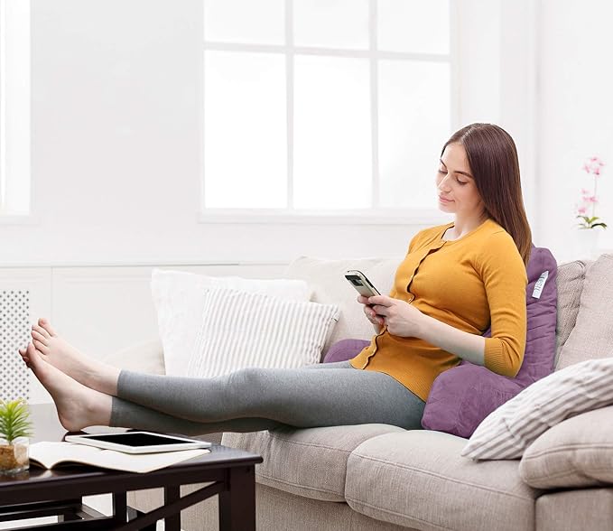 Nestl Reading Pillow for Kids & Teens with Shredded Memory Foam, Backrest Pillows for Reading, Watching, and Gaming, Use on The Couch, Bed, or Floor, Adjustable Support, Washable Cover Lavender Dream