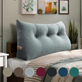 Wedge Headboard Pillow Dorm Room Reading Pillow Back Support for Sitting Up in Bed Bolster Lumbar Cushion Body Pillow Positioning Bedrest Velvet 39in Light Gray Twin
