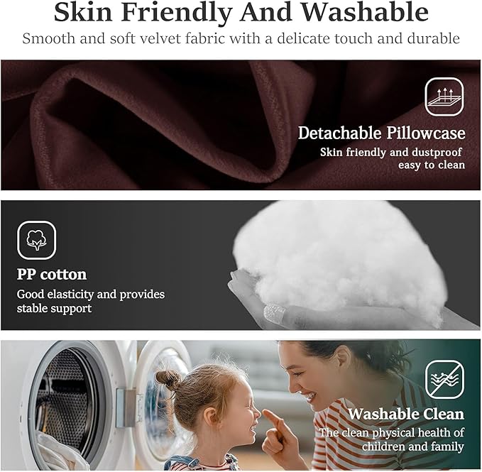 Bed Wedge Headboard Pillow - College Dorm Reading Pillow Back Support While Sitting in Bed - Ergonomic Lumbar Pillow Body Positioning Bed Pillow - Velvet Maroon 54IN