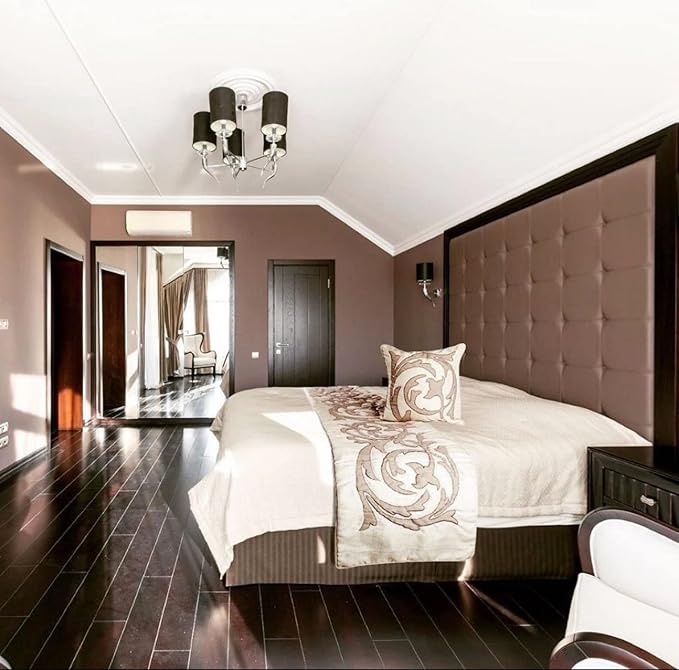 The HomeCentric Luxury Ivory & Beige Twin 53 x 18 inch Bed Runner with 2 Pillow Cover, Linen Lurex Applique Bed Scarf, Abstract Modern - Pretty Dainty