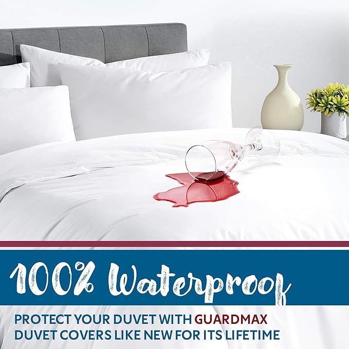 Guardmax Waterproof Duvet Cover - Jersey Fabric with Zipper Closure | Premium Quality, Bed Bug & Allergen Proof King (104 x 86)