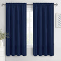 DWCN Navy Blue Blackout Curtains for Bedroom 63 Inches Long 2 Panels Set Window Drapes Thermal Insulated Room Darkening Rod Pocket Curtains for Kids Boys Room (W42 x L63 Inch, Navy Blue)