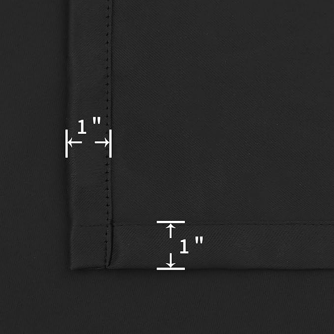 BGment Rod Pocket Blackout Curtains for Bedroom - Thermal Insulated Room Darkening Curtain for Living Room, 52 x 54 Inch, 2 Panels, Black