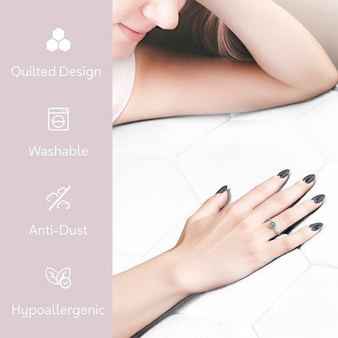 Hearth & Harbor 12 Pack Queen Size Quilted Fitted Mattress Pad Cover, 100% Waterproof Mattress Protectors, Deep Pocket Fitted Mattress Cover 8" - 21" (60" x 80", White)