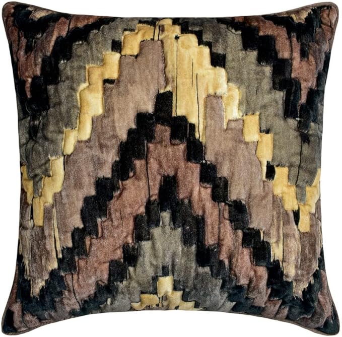 The HomeCentric King/Queen/Twin Beige Decorative Queen 74"x18" Bed Runner with 2 Pillow Cover, Abstract, Chevron, Quilted Bed Scarf on Suede Velvet Fabric - Paramount