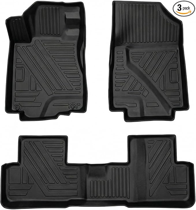 CRV Floor Mats Compatible with 2012-2016 Honda CR-V，All Weather Protection Waterproof Durable Anti-Slip Odorless Custom-fit TPE Floor Liner 1st and 2ed Rows Set
