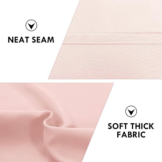 DWCN Blackout Curtains – Thermal Insulated, Energy Saving & Noise Reducing Bedroom and Living Room Curtains, Blush Pink, W 52x L 63 Inch, Set of 2 Rod Pocket Curtain Panels