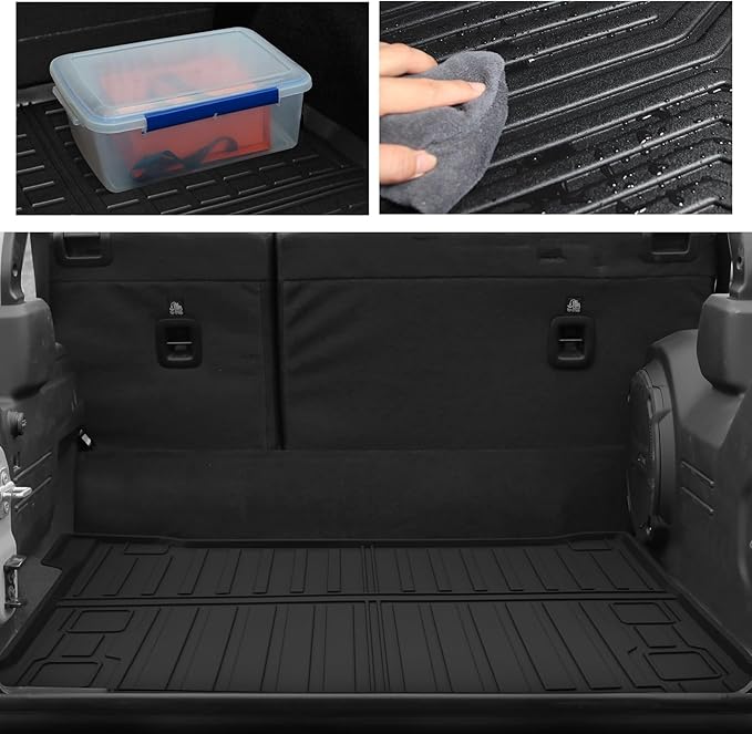Custom for 2021-2025 2026 Jeep Wrangler 4XE Hybrid Cargo Mats Trunk Liner All Weather TPE Protection Mat Accessories (for 2021-2026 Jeep Wrangler 4XE Hybrid)