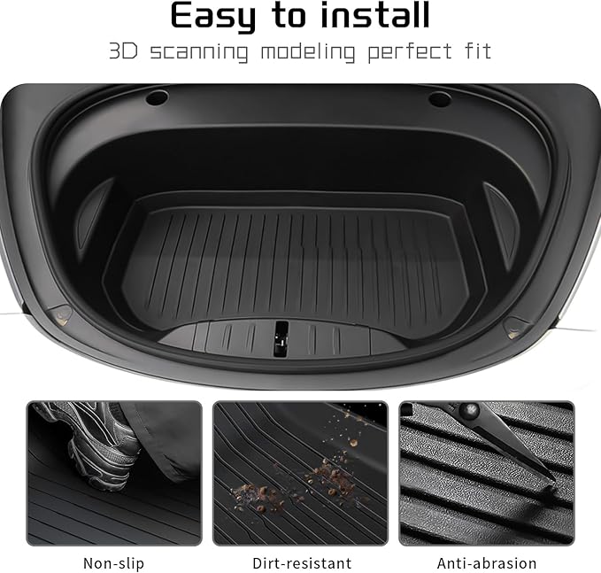 All Weather Cargo Liners for Tesla Model 3 Highland 2024/2025/2026 Accessories Trunk Mats,Frunk Rear Trunk Tray Mats