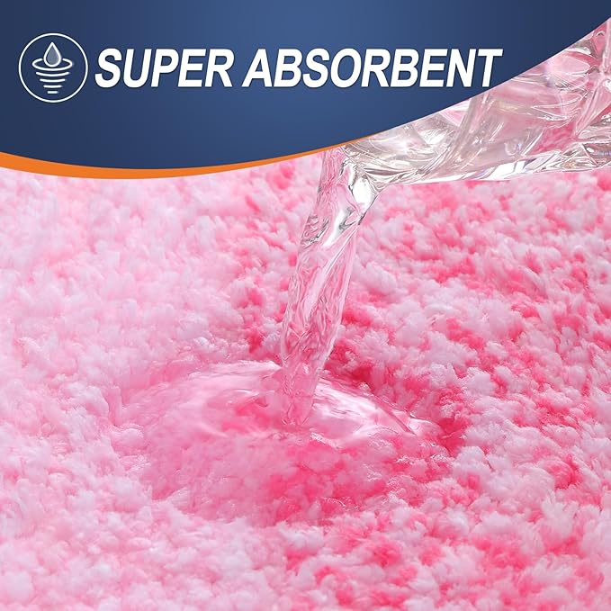 OLANLY Bathroom Runner Rugs 47x17, Extra Soft Absorbent Microfiber Bath Rugs, Rubber Backing, Quick Dry, Machine Washable Bath Mats for Bathroom Floor, Tub and Shower, Home Decor Accessories, Pink