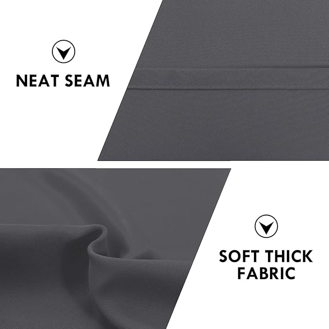 DWCN Blackout Curtains for Bedroom 72 Inch Length 2 Panels Set, Solid Thermal Insulated Energy Saving Rod Pocket Window Treatment Curtains Blackout Drapes (W42 x L72 Inch, Dark Grey)