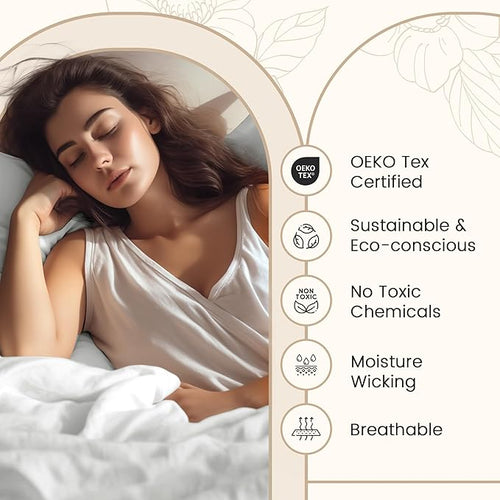 100% Cotton 800 Thread Count Breathable Split King Bed Sheets, Soft & Comfy Naturally Cool Fully Elasticated Fitted Sheet & Pillowcase Sets, Machine Washable No Pill Fade Resistant – Semolina