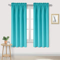 DWCN Blackout Curtains – Thermal Insulated, Energy Saving & Noise Reducing Bedroom and Living Room Curtains, Turquoise, W 42x L 63 Inch, Set of 2 Rod Pocket Curtain Panels