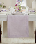Solino Home Linen Lilac Table Runner 156 Inches Long - 100% Pure Linen Extra Long Table Runner 14 x 156 Inch for Christmas, New Year - Classic Hemstitch