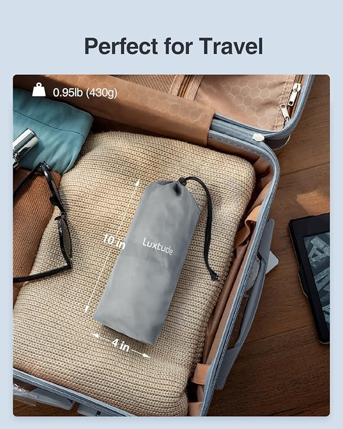 Luxtude Inflatable Bolster Pillow for Legs, Half Moon Pillow Knee Pillow for Back Sleeping, Leg Pillow for Side Sleeping, Leg Elevation Pillow for Knee Support, Lower Back & Head, Ankle and Foot