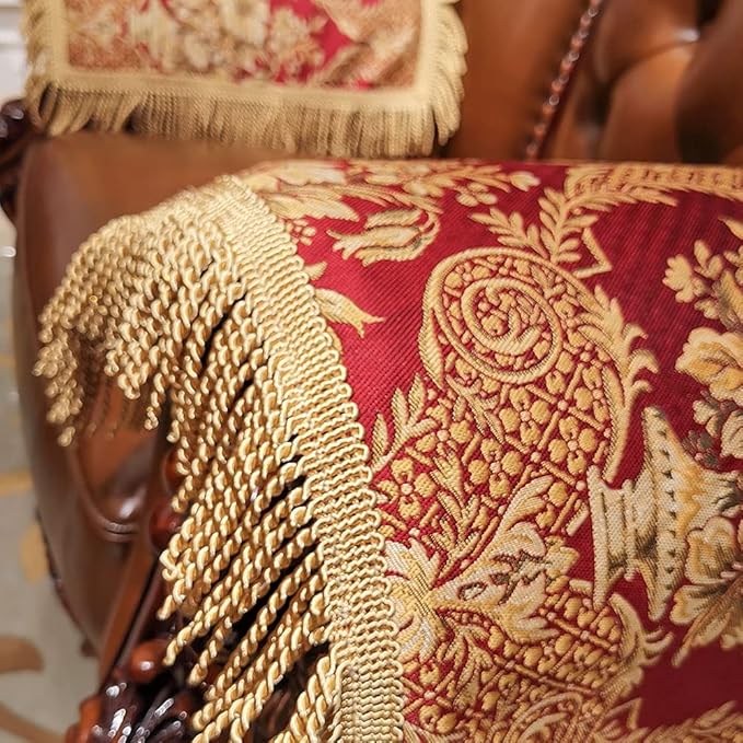 LUFEIJIASHI Luxury Sofa Armrest Covers Couch arm Covers for recliners Sofas Chairs Anti-Slip Furniture Protector Washable Set of 2,FRSG-red