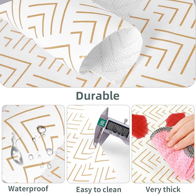 Shelf Liner for Kitchen Cabinets Non Adhesive Drawer Liner Gold Arrow Non-Slip Thickened Shelf Liner Paper Strong Easy to Clean for Tool Box Refrigerator with Knife and Tape Measure 23 inche x 30 feet