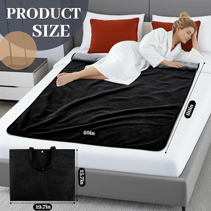 Waterproof Blanket for Bed Couch Sofa, 40''x60'' Reversible & Washable, Fleece and Flannel Waterproof Mat, Water Resistant Bed Cover, Leakproof Mattress Protector(Dark Grey/Light Grey)