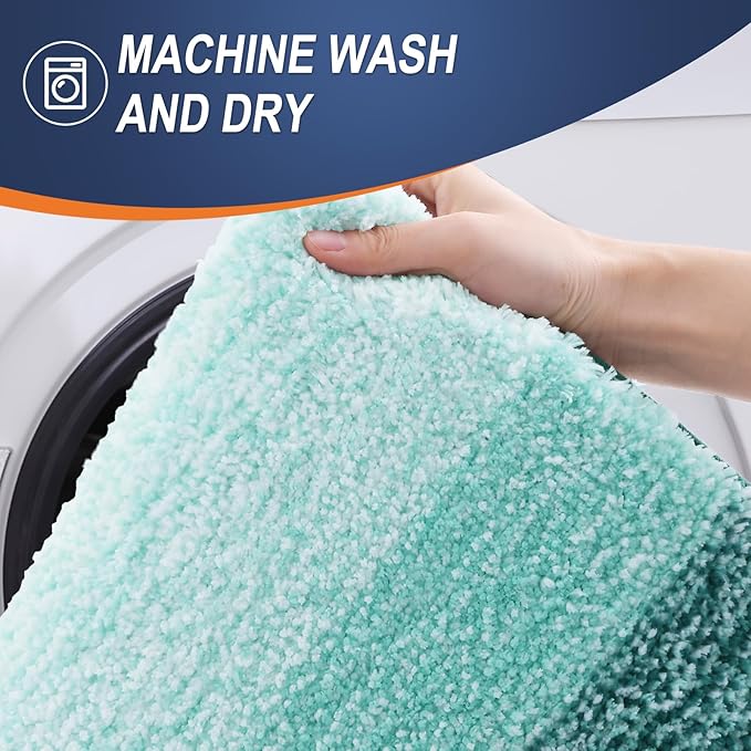 OLANLY Bathroom Runner Rugs 47x17, Extra Soft Absorbent Microfiber Bath Rugs, Rubber Backing, Quick Dry, Washable Bath Mats for Bathroom Floor, Tub and Shower, Home Decor Accessories, Blackish Green