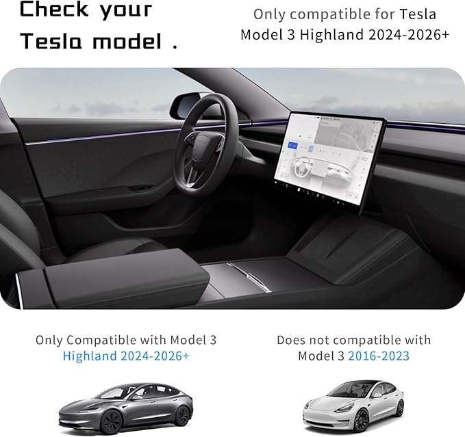 All Weather Cargo Liners for Tesla Model 3 Highland 2024/2025/2026 Accessories Trunk Mats,Frunk Rear Trunk Tray Mats