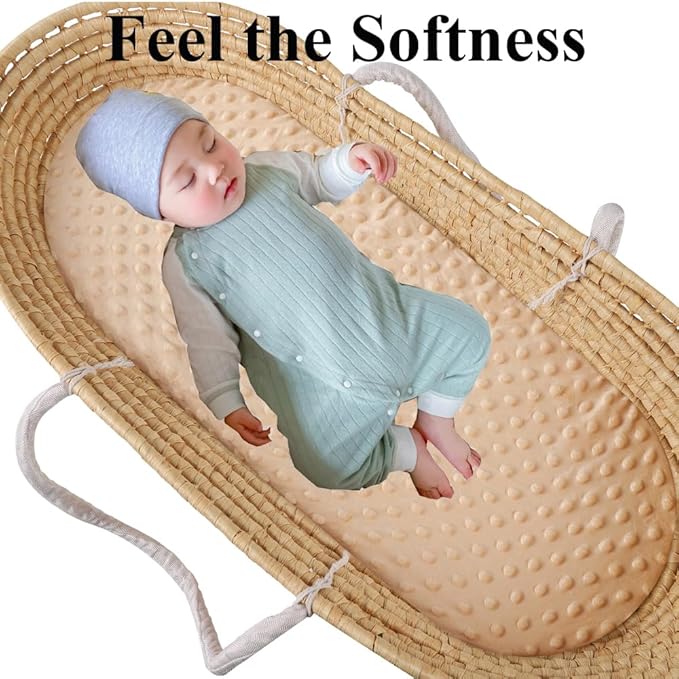 Dot Bassinet Sheet Set 2 Pack Stretch Fitted Cradle Sheets,Ultra Soft,Universal Fit Oval Rectangle Hourglass Pad/Mattress, for Baby Girls and Boys Light Coffee, Bear