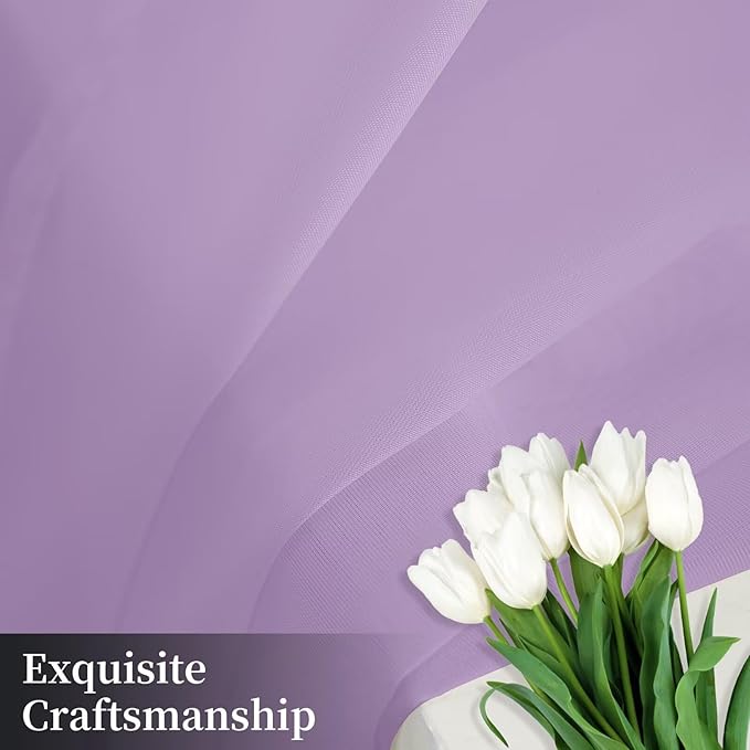 Sheer Curtains 84 Inches Long 2 Panels, Rod Pocket Short Curtain for Kitchen, Bedroom, Cafe Window(Lavender 38" W x 84" L)