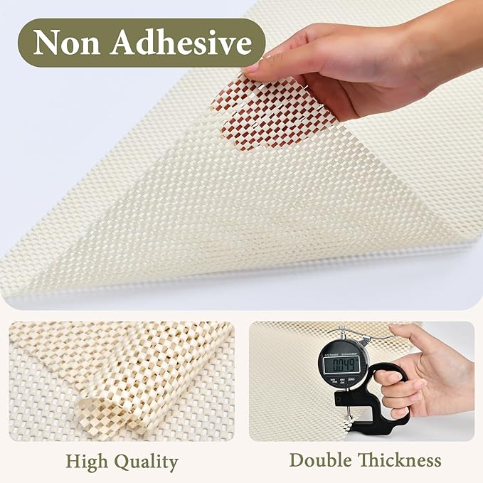 Shelf Drawer Liners for Kitchen Cabinets Non Adhesive Drawer Liner Thickened Refrigerator Liner White Quatrefoil Strong Non-Slip Paper for Tool Box, 11.8 x 236.2 Inches