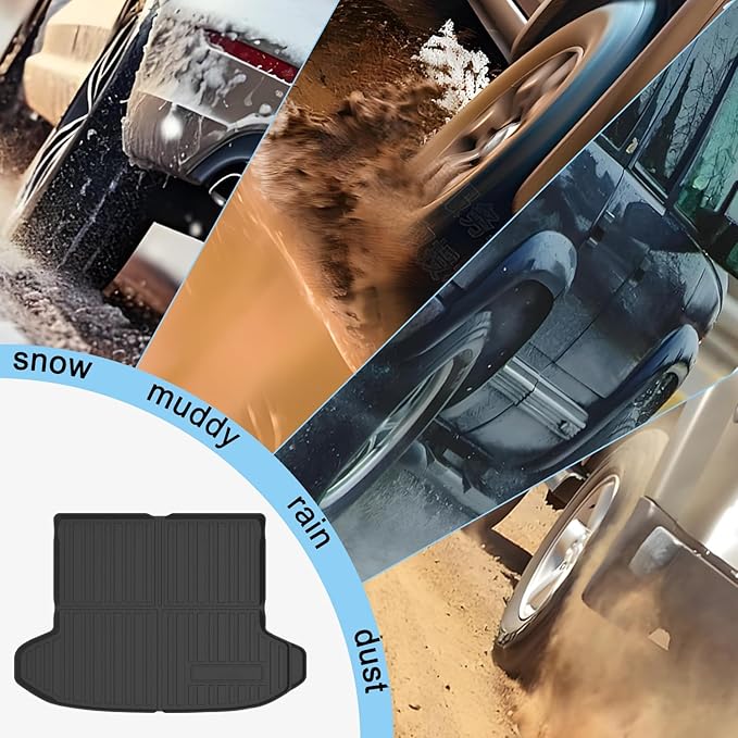 All Weather Rear Cargo Liners Trunk Tray Mats Custom Fit in Upper Deck Compatible with 2023 2024 2025 2026 KIA Sportage Without Subwoofer,Not for PHEV Models， 3D Waterproof Durable Odorless Flexible