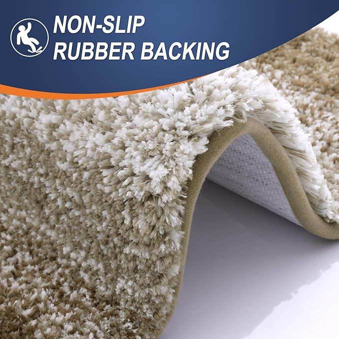 OLANLY Bathroom Runner Rugs 47x17, Extra Soft Absorbent Microfiber Bath Rugs, Rubber Backing, Quick Dry, Machine Washable Bath Mats for Bathroom Floor, Tub and Shower, Home Decor Accessories, Coffee