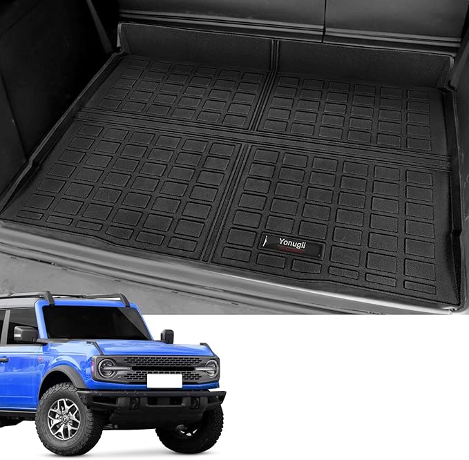 Custom Car Cargo Mats Trunk Liner All Weather TPE Protection Mat Accessories (for 2021-2025 Ford Bronco 4 Door)