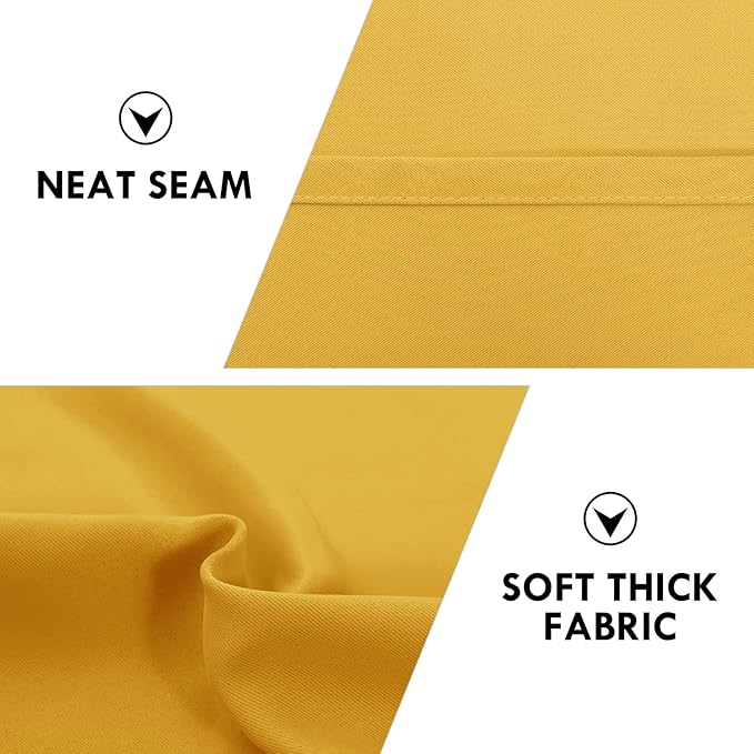 DWCN Yellow Room Darkening Blackout Curtains - Thermal Insulated Privacy Energy Saving Window Curtain Drapes 42 x 45 inch Length, Set of 2 Bedroom Living Room Curtains