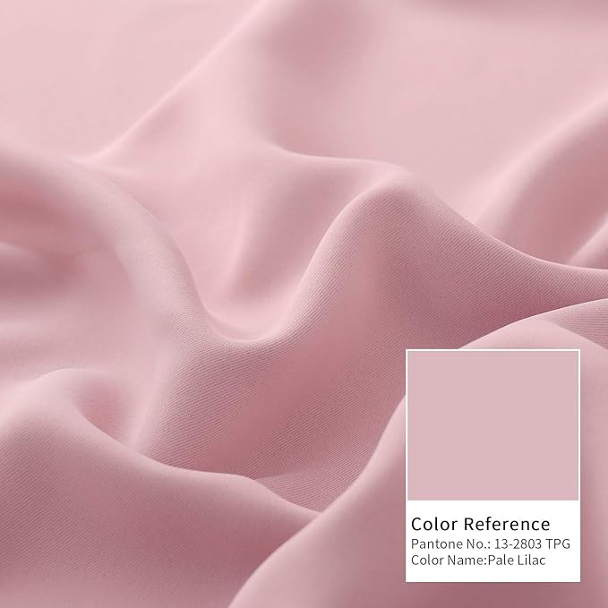 BGment Baby Pink Room Darkening Curtains for Short Window - Rod Pocket Thermal Insulated Blackout Curtains for Girl Bedroom, 42 x 45 Inch, 2 Panels