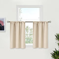 BGment Small Blackout Curtains 30 Inches Length - Rod Pocket Half Window Drapes for Kitchen Cafe Bathroom Bedroom Rv Camper Thermal Insulated Privacy Blinds, Champagne, 2 Panels, 34 x 30 Inch