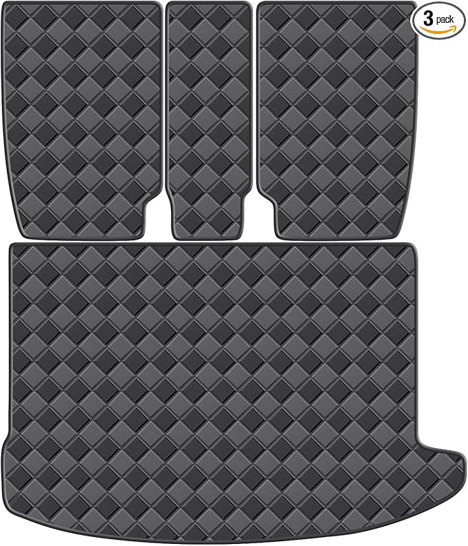 Cargo Mat & Backrest Mats for 2017-2024 Mini Countryman F60 Accessories, All Weather Waterproof Rear Cargo Liner Rear Trunk Liner Back Seat Cover Protector