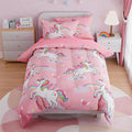 SANDJEST Unicorns Bedding Full Set for Girls Kids Children, Ultra Soft Microfiber Comforter Set with 4-Pieces, Comforters Bed Sets Bedroom Decor