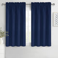 DWCN Short Blackout Curtains for Bedroom 54 Inches Long 2 Panels Set, Solid Thermal Insulated Energy Saving Window Treatment Drapes, Rod Pocket Curtains for Kids Boys Room (W42 x L54 Inch, Navy Blue)