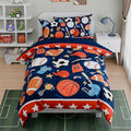 SANDJEST Sports Bedding Sets for Boys, Ultra Soft Microfiber Comforter Bed Set with 3-Pieces, Comforters Sets for Kids Children Boy Bedroom Decor
