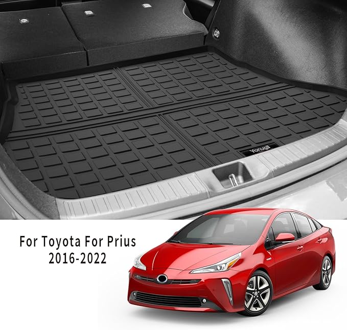 Custom for 2016-2022 Toyota Prius & Prius Prime (PHEV) Hatchback Cargo Mats Trunk Liner All Weather TPE Protection Mat Accessories (Not for Prius V and Prius C)(for 2016-2022 Toyota Prius Hatchback)