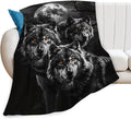 Wolf Throw - Animal Blanket for Girls, Women, Men & Boys - Soft, Warm, Cozy Fleece Blanket for Couch, Sofa, Bed - 60"x50"
