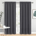 DWCN Blackout Curtains for Bedroom 84 Inch Length 2 Panels Set, Solid Thermal Insulated Energy Saving Rod Pocket Window Treatment Curtains Blackout Drapes (W52 x L84 Inch, Dark Grey)