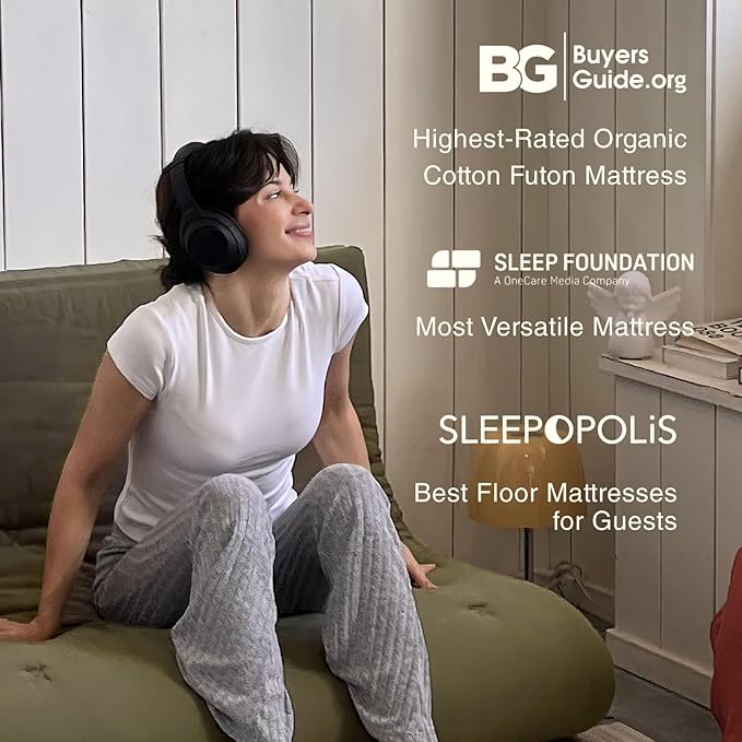 ZonLi Japanese Floor Futon Mattress Full Size 75"x 54", 100% Cotton Cover 4'' Thicken Tatami Mattress, Foldable Sleeping Pad, Portable Dormitory Tatami Mat, Roll Up Floor Lounger Bed for Adult